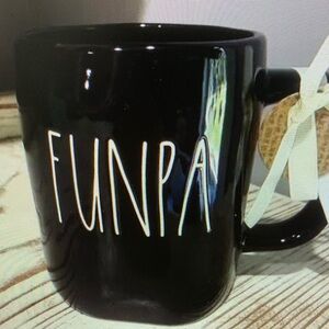 Rae Dunn Artisan Collection Funpa Coffee Mug Black White Letters Ceramic NWT